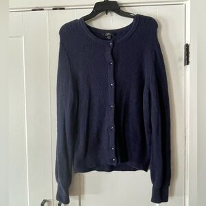 ✨ Classic & Chic ✨
Navy Blue Wool Sweater with Jeweled Buttons - Women’s L